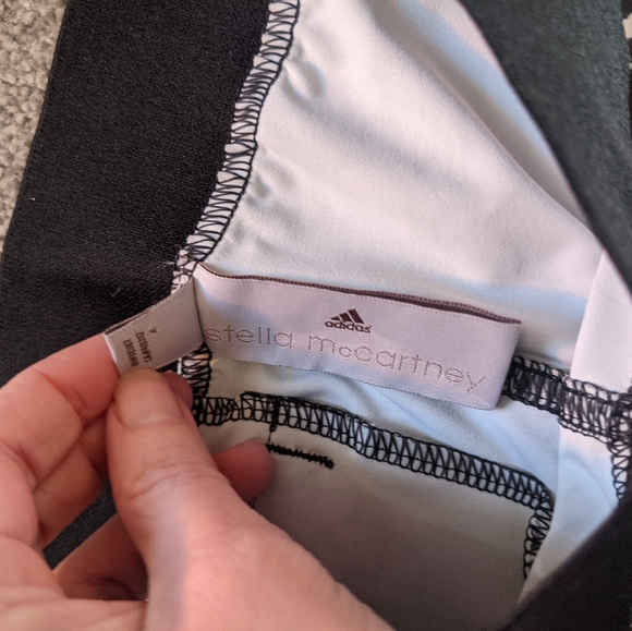 Stella McCartney Adidas leggings size small womens navy black white floral - Picture 5 of 10